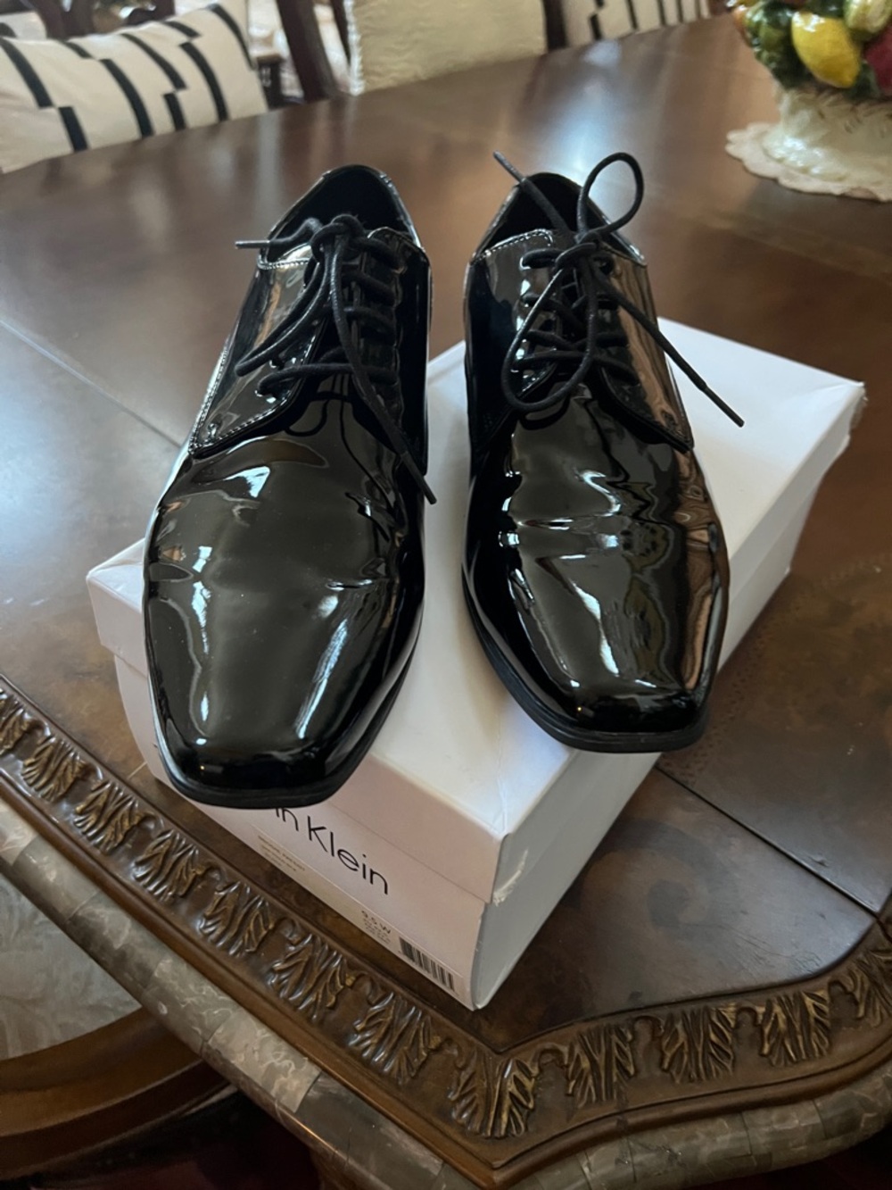 Calvin klein patent tuxedo shoes